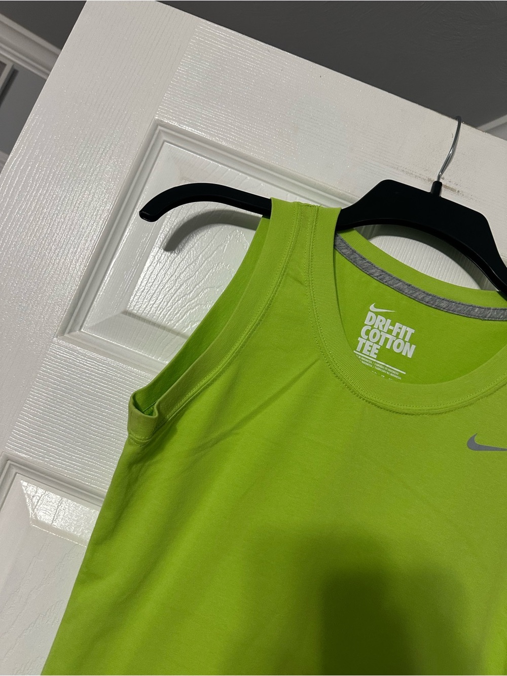 Nike Lime Green Dri-FIT Cotton Tee Tank Top - Picture 5 of 13